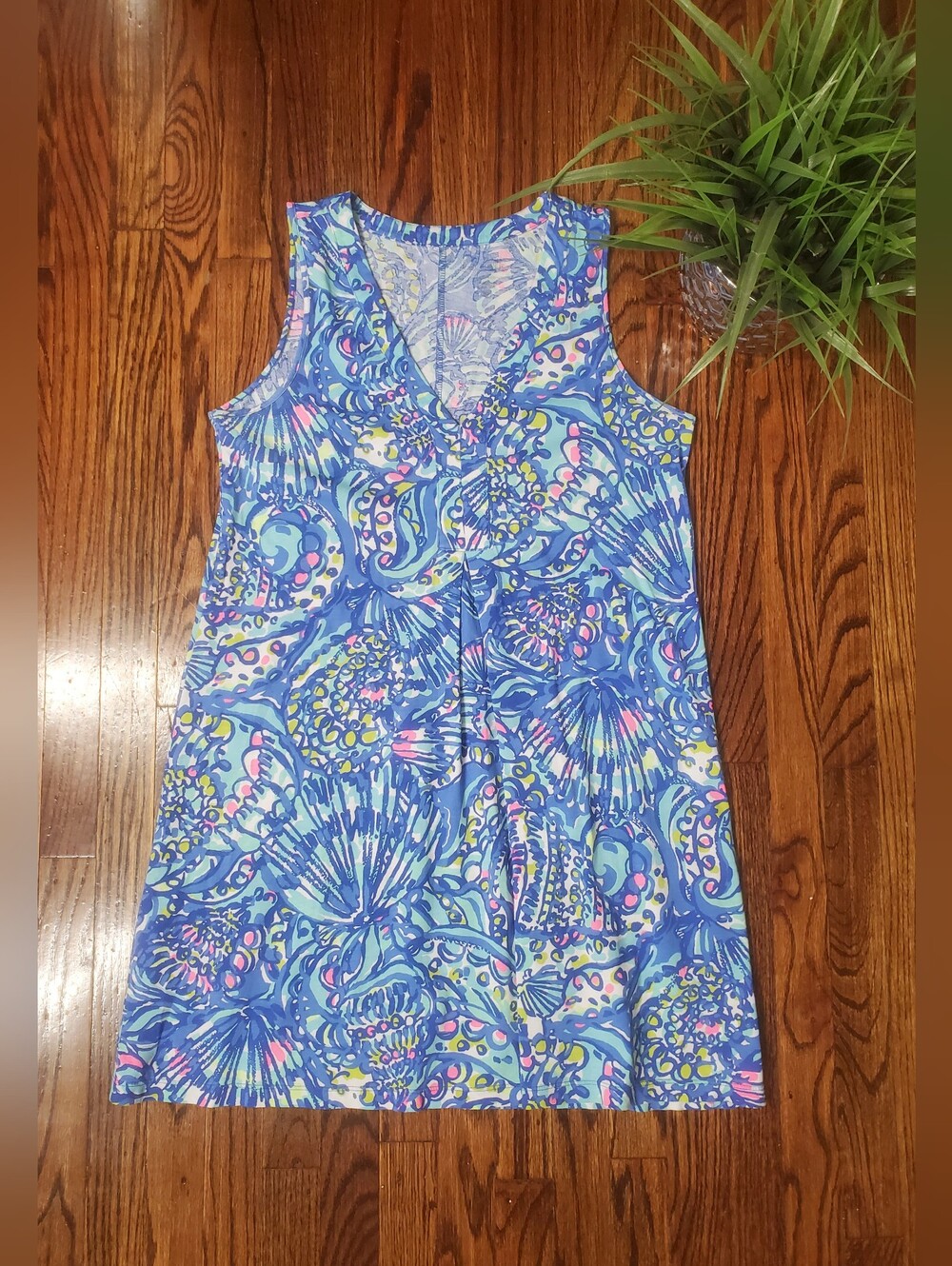 Lilly Pulitzer Amina Swing Dress Brilliant Blue Ceviche Size S 100% Pima Cotton - Picture 10 of 15